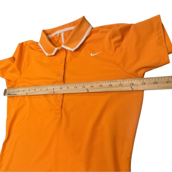 Nike Golf Performance Polo Shirt Size Medium Orange Short Sleeve Half Button Up - Picture 9 of 10